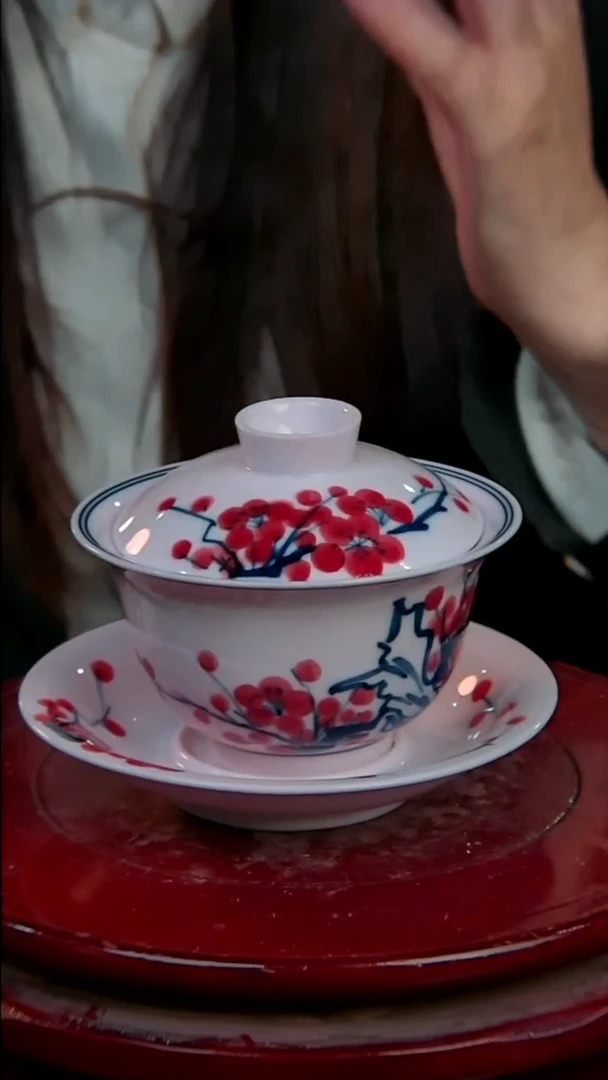 摆件陶景德镇陶瓷摆件稀土梅花三才