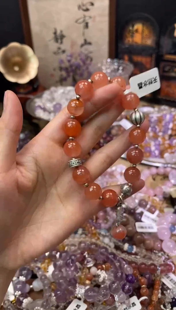 【闪购商品】玛瑙手饰银S925镶嵌340手串