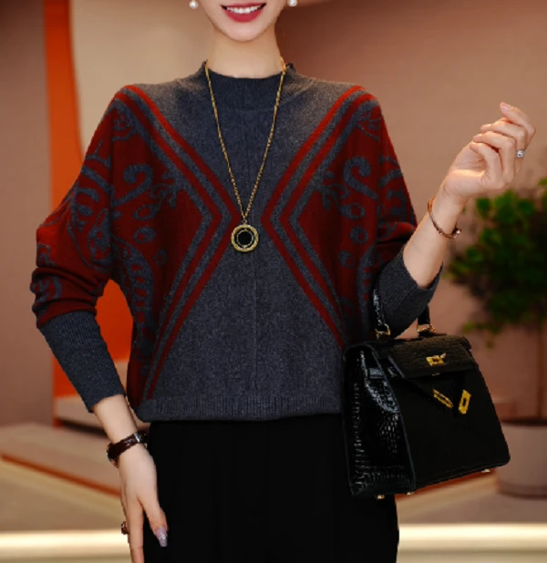 秋冬保暖打底毛衣抗起球高端显瘦百搭减龄气质时尚套头V24Q1090