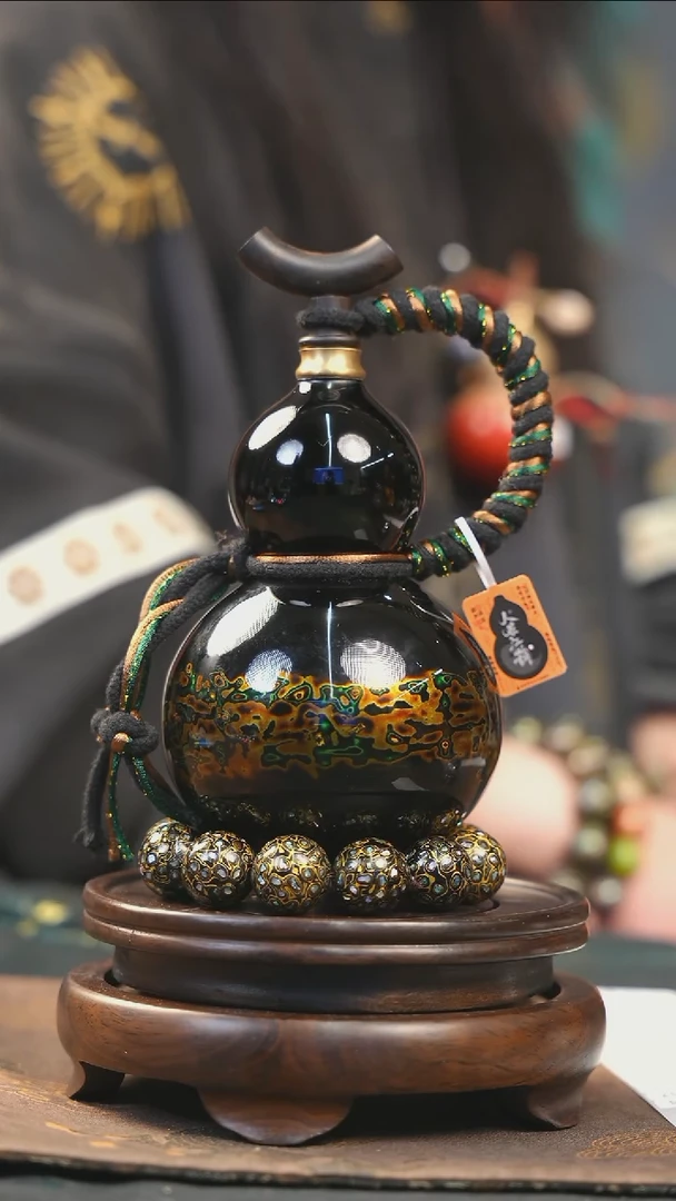 【闪购商品】YM164漆艺酒葫芦不包手串及旋转底座