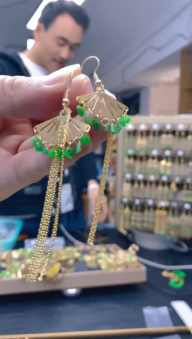 【闪购商品】翡翠耳饰合金296翡翠耳钩