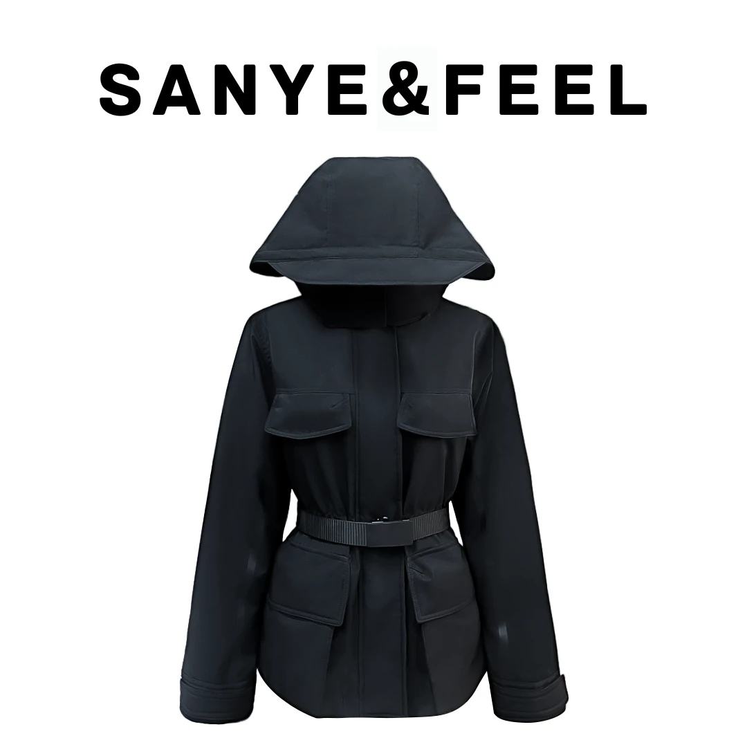 大妍力推【工装派克】63059冬季新款工装风收腰冲锋衣派克羽绒服QS