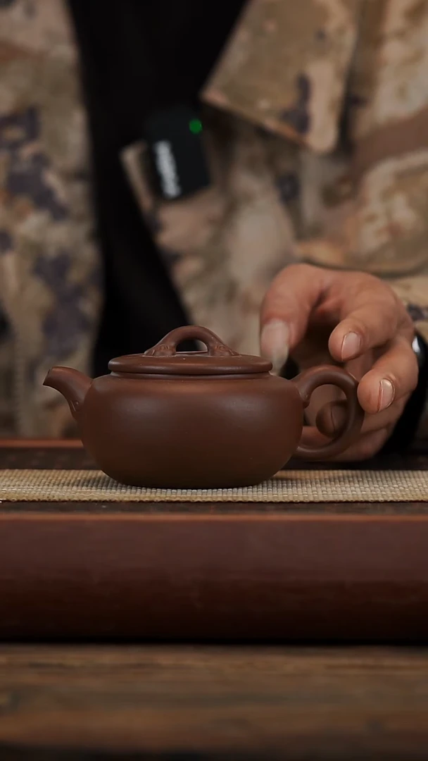 茶壶紫砂微瑕紫泥如意扁晨220容量
