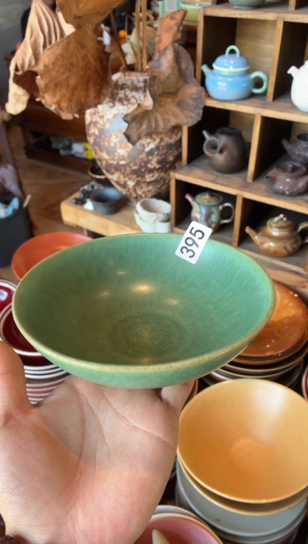 瓷片n**o395微瑕只此青绿圆口碗1个