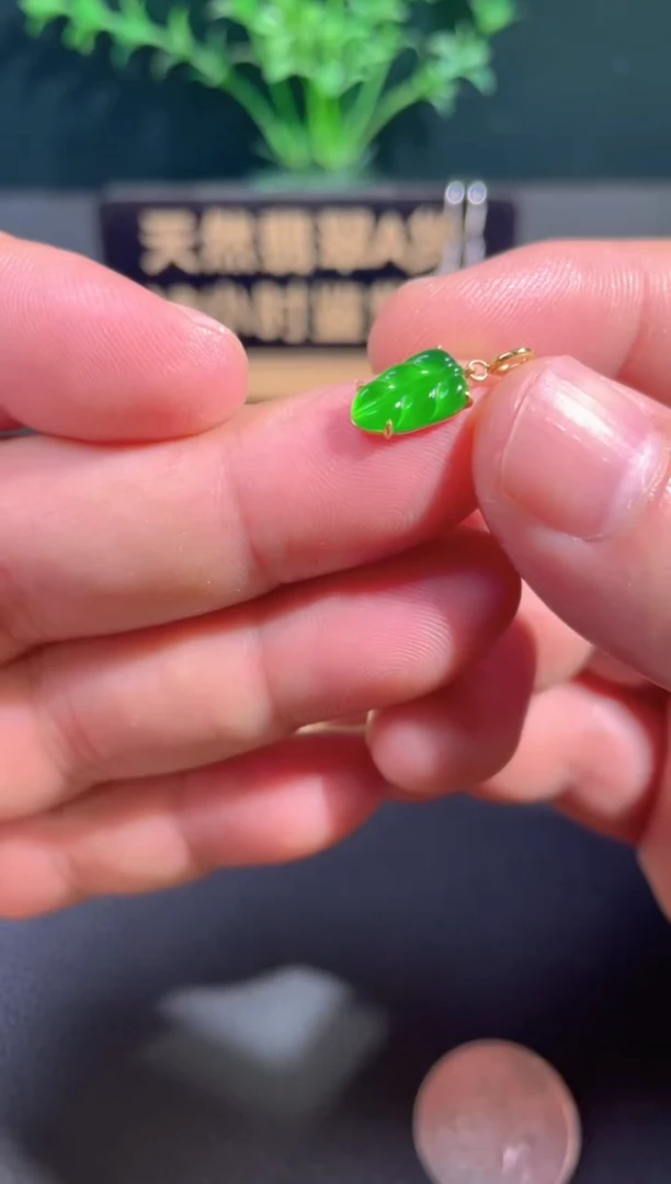颈饰18K金镶嵌翡翠翡翠