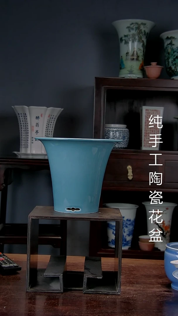 景德镇陶瓷 手工花盆