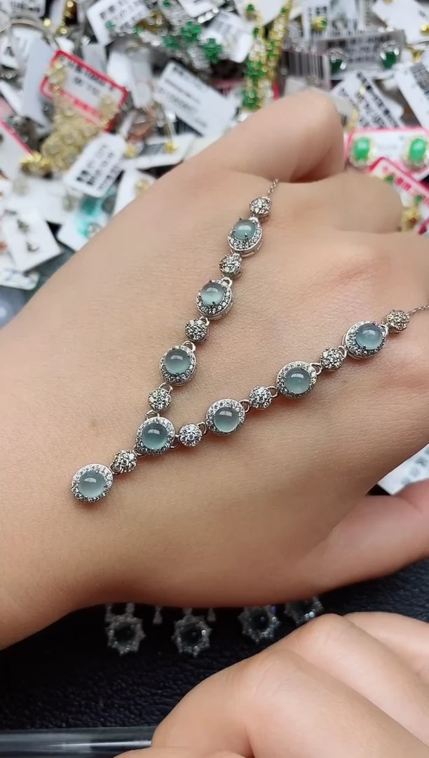 银S925镶嵌戒指翡翠1