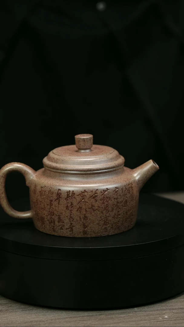 茶壶紫砂三****1H2181李琴竹刻德中