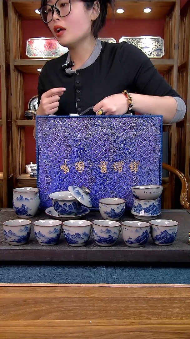 礼盒款10件套 老陶泥开片纹陶瓷茶具