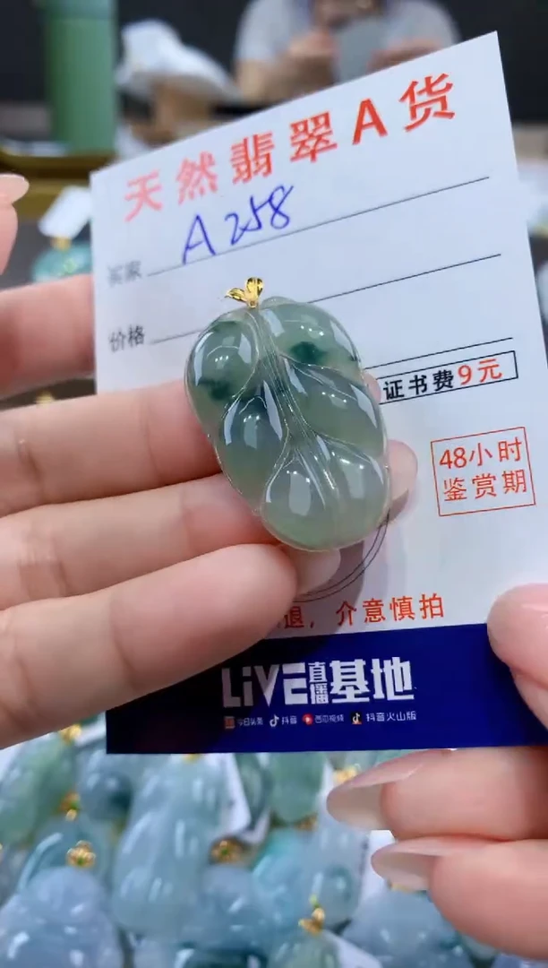 颈饰18K金镶嵌翡翠天然翡翠A货挂件