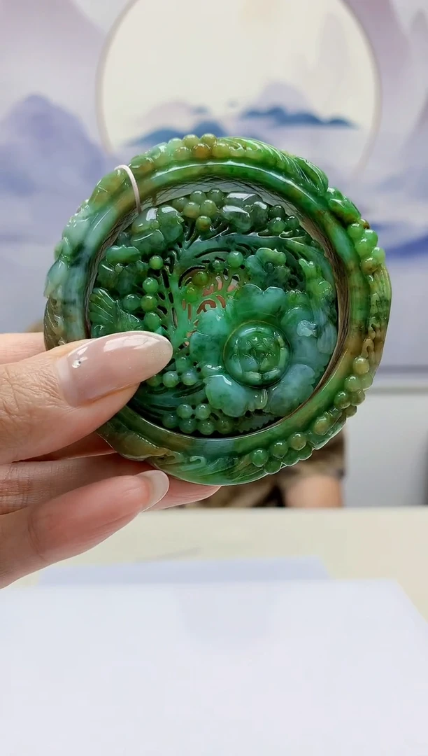 定制翡翠未镶嵌5124MM-毛货套镯168