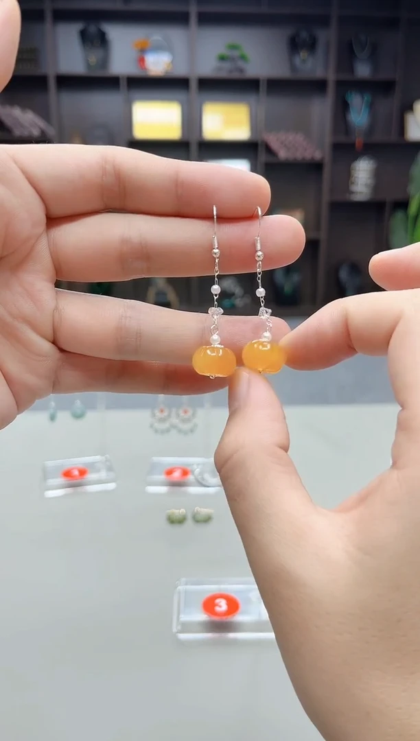银S925镶嵌耳饰玛瑙/玉髓W06