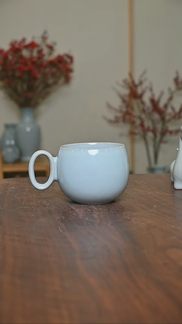 【闪购商品】其他如意杯350毫升微瑕天青釉 无款