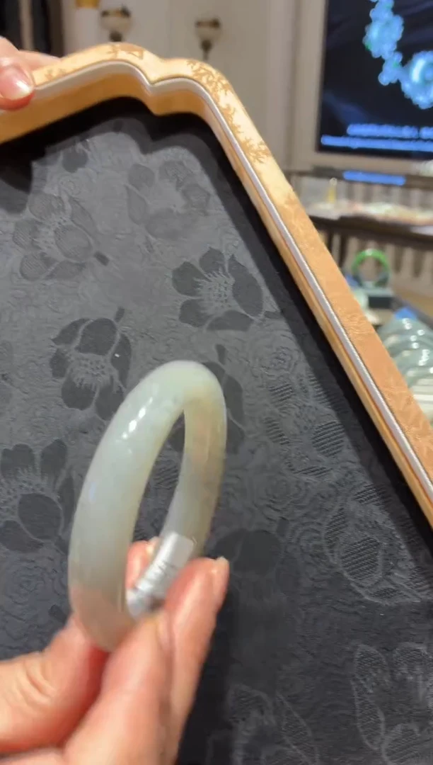 未镶嵌手镯和田玉44【棉】不退不换圈口51.6