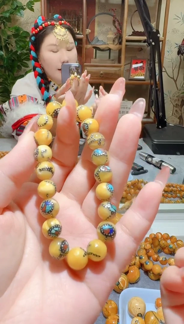 蜜蜡颈饰未镶嵌9228天然蜜蜡珠宝奇石全都保真