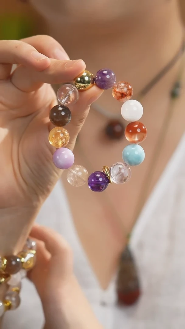 水晶手链未镶嵌【游园会】多宝手串14+mm
