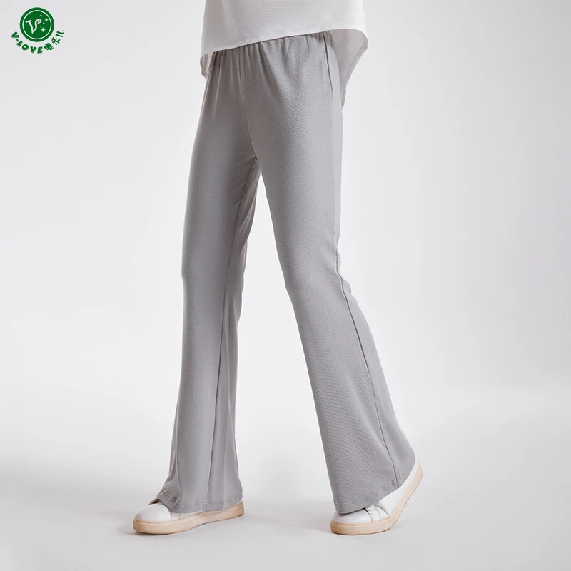 2025新款夏季女童冰丝瑜伽喇叭裤儿童夏天薄款休闲弹力女孩防蚊裤