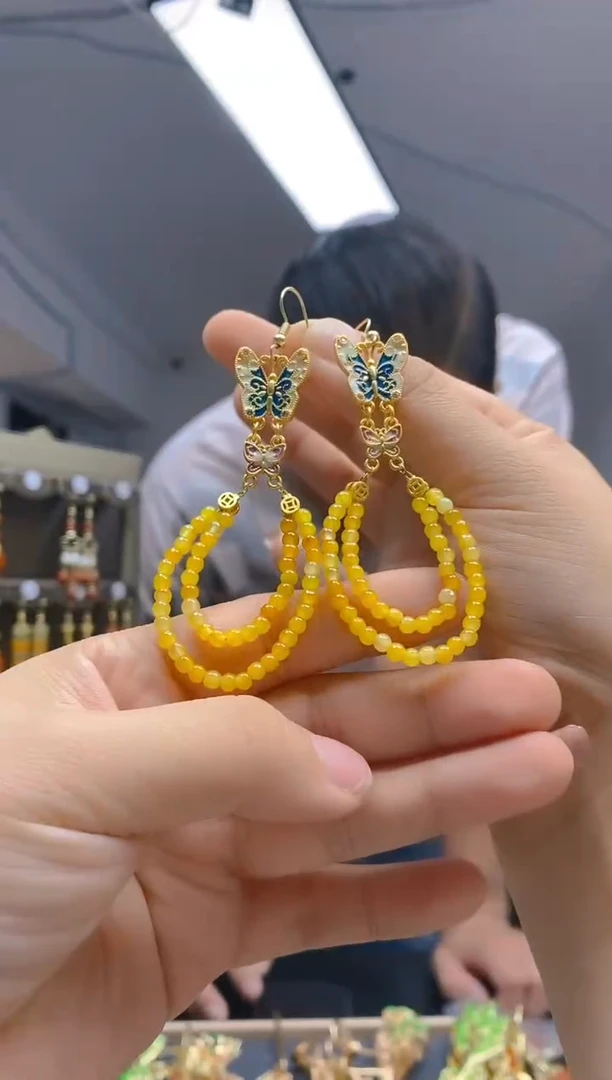 【闪购商品】翡翠耳饰合金087翡翠耳钩