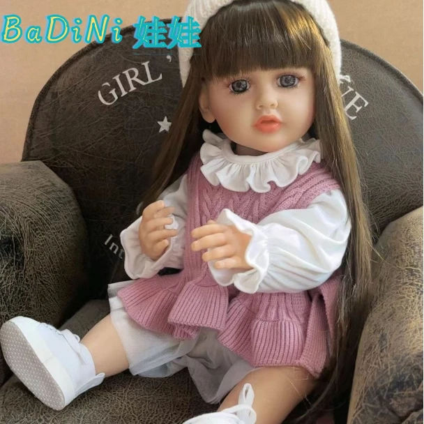 新款55cm重生娃娃洗澡生日礼物搪胶仿真洋娃娃婴儿儿童女孩玩具