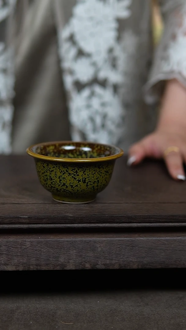 杯茶叶末厚胎压手杯一级