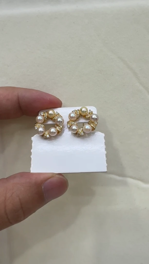 银S925镶嵌海水珍珠耳饰多样性发货
