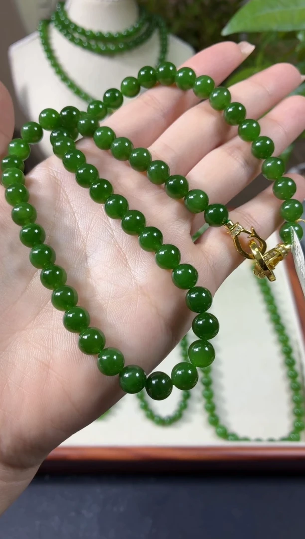 颈饰未镶嵌和田玉（碧玉）8辣菠无矿锁骨链