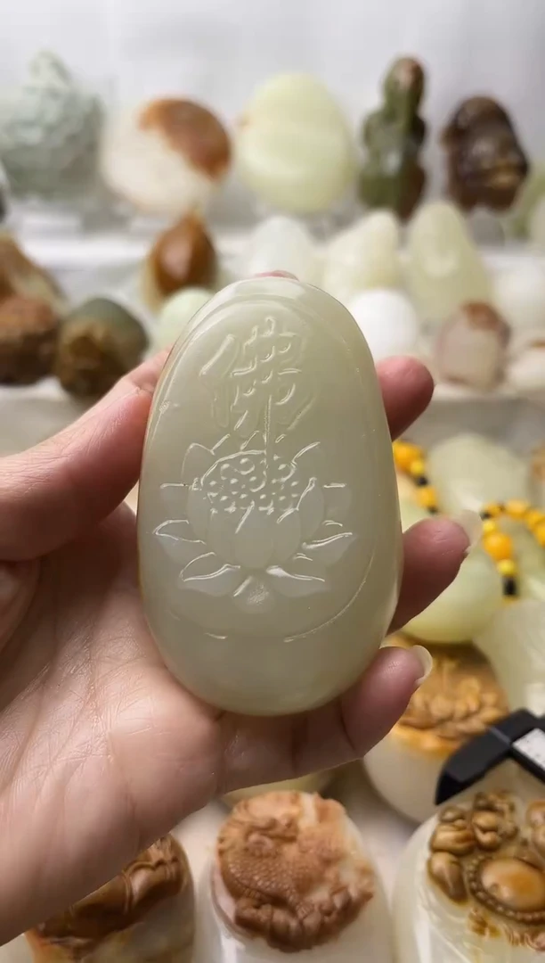 石材古青石棉纹正常不退换佛莲花