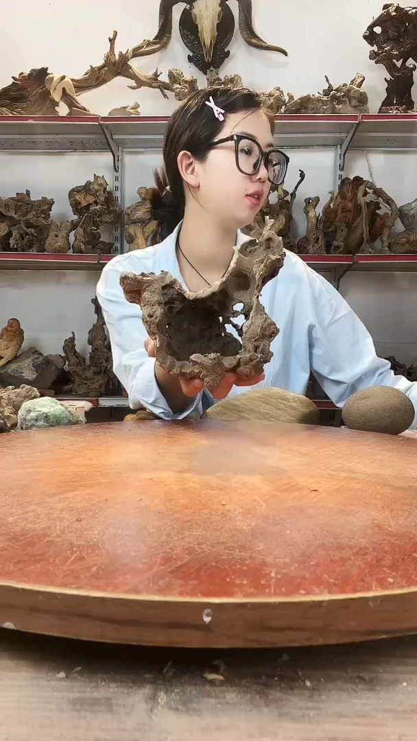 木艺*记黄荆随型风化镂空底座摆件无漆无蜡