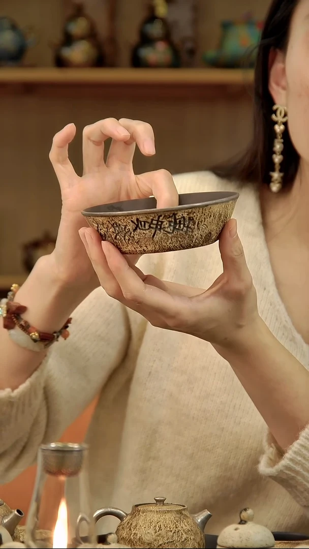 言野手作 粉引仿古万贯钱财壶承