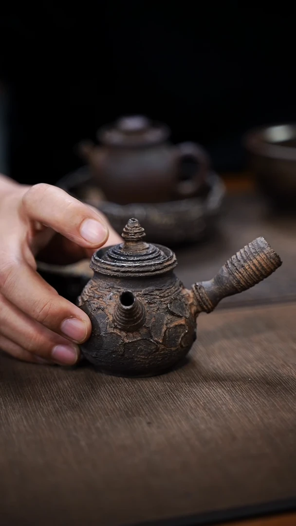 全手工制作  古南蛮侧把壶