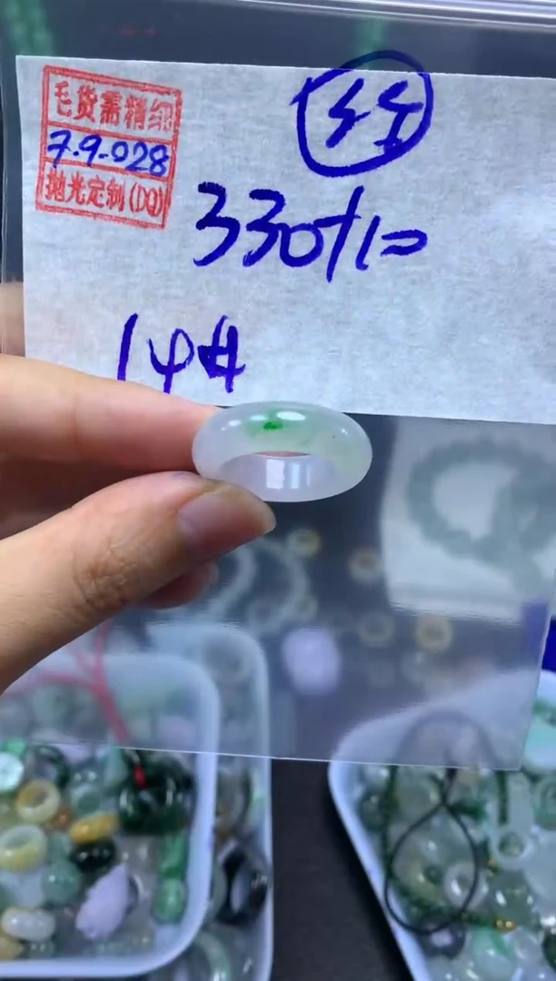 未镶嵌定制翡翠翡翠340元14#毛货需精细抛光028瑕疵