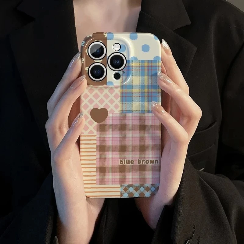 拼色条纹适用苹果16promax手机壳华为Pura70荣耀vivo小米oppo