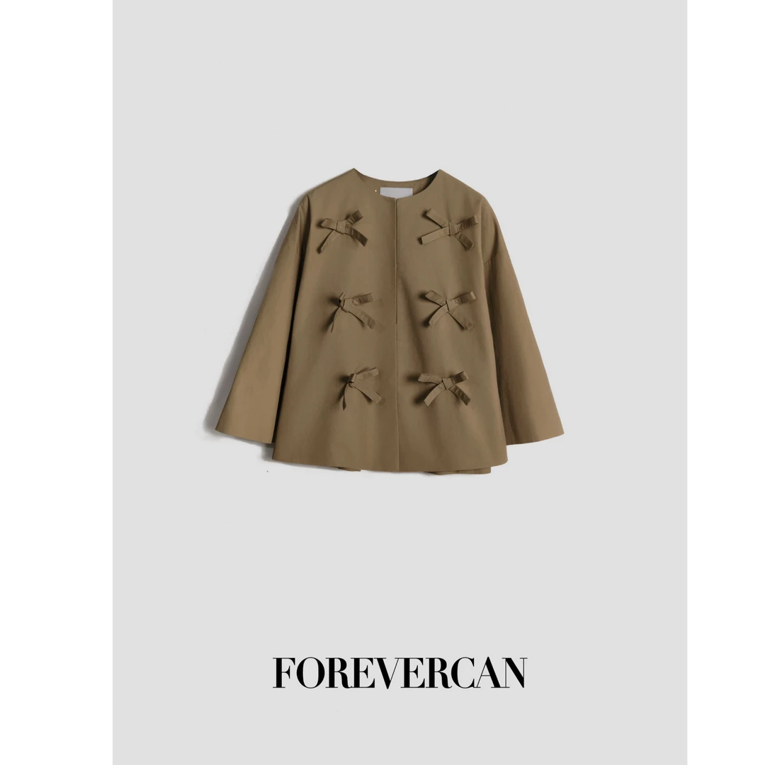 FOREVERCAN“唐顿庄园”手工立体蝴蝶结宽松短款外套 SC20913
