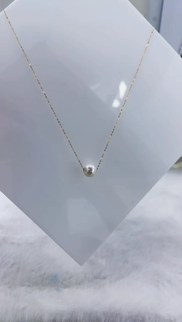 18K金镶嵌淡水珍珠DA曼塔珍珠路路通11-12 b299