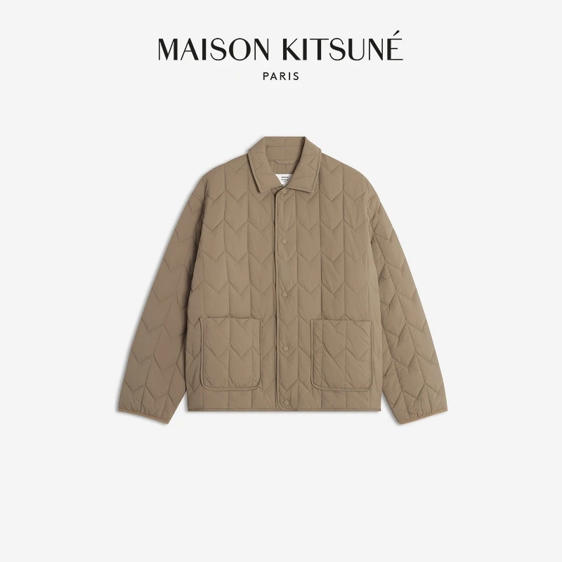 【琥珀流光】Maison Kitsune男款侧影狐狸美式休闲绗缝棉服外套