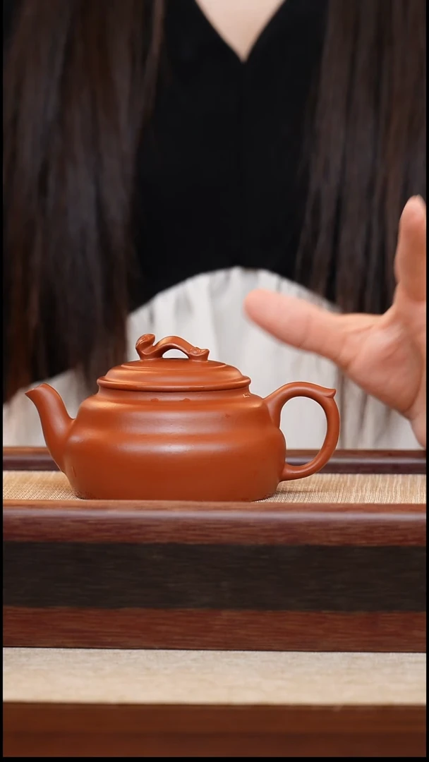 朱泥祥云如意180cc宜兴手工紫砂壶