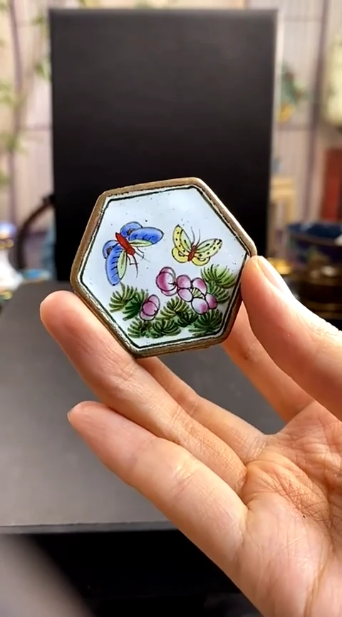 【闪购商品】非遗技艺 画珐琅粉盒白色（老）