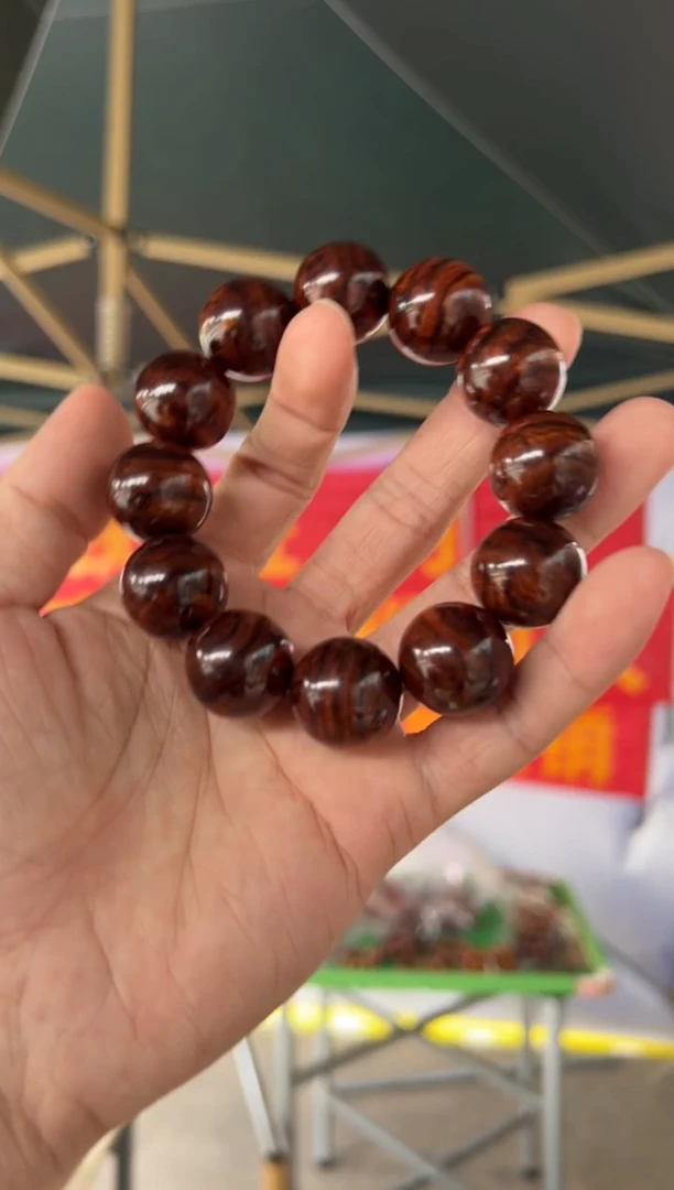 黄花梨/降香黄檀海南黄花梨西部紫油梨2.0手串（128）