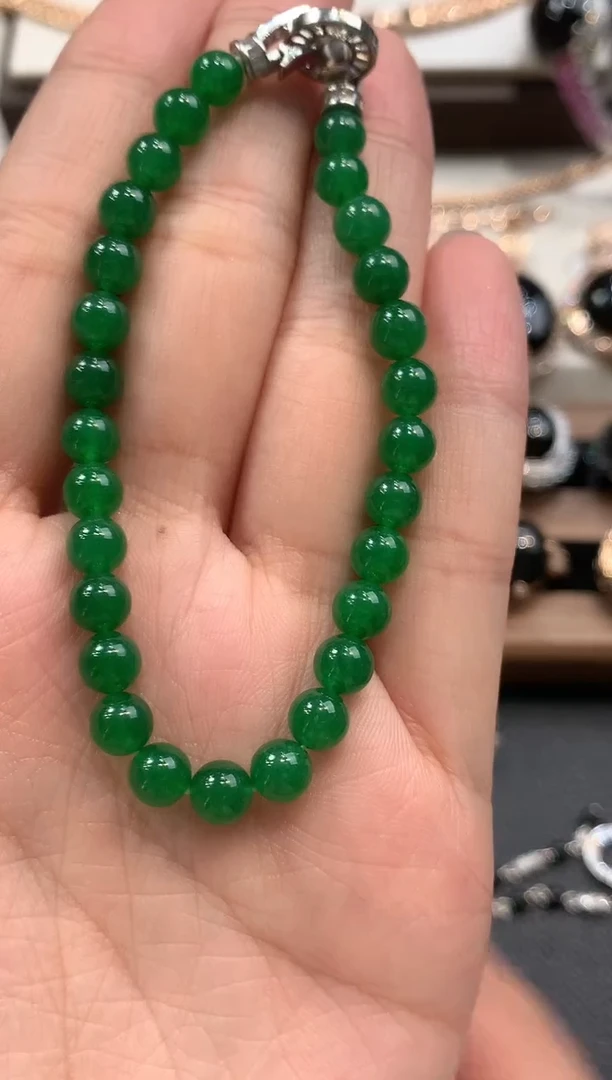 未镶嵌手串翡翠海**心q90