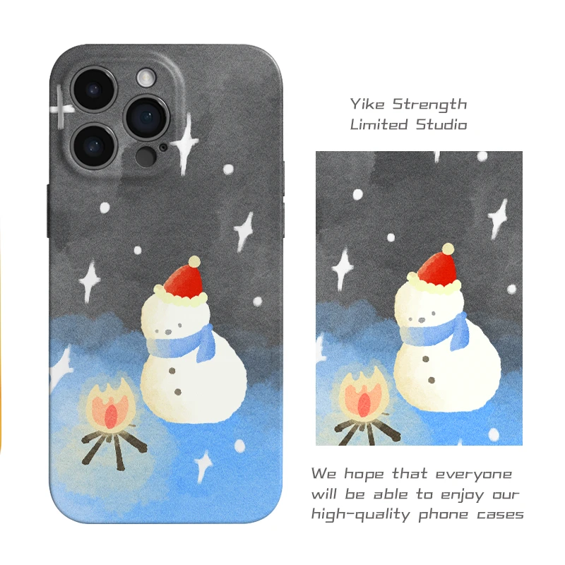 乖巧雪人菲林壳适用于苹果17promax华为mate荣耀vivo小米oppo保护