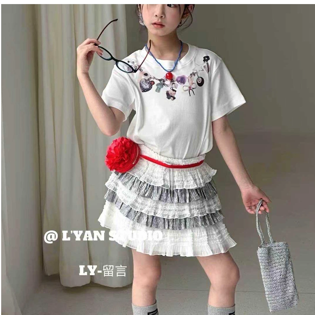 【杨少华服饰】新款夏季中大童韩版休闲卡通短袖89096