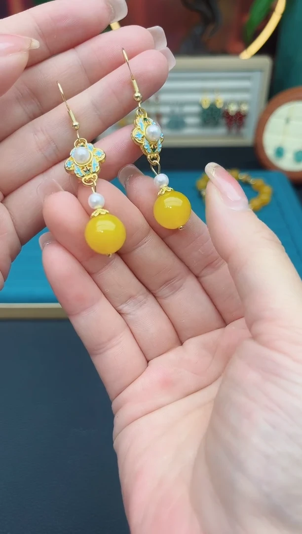 玛瑙/玉髓耳饰银S925镶嵌330000