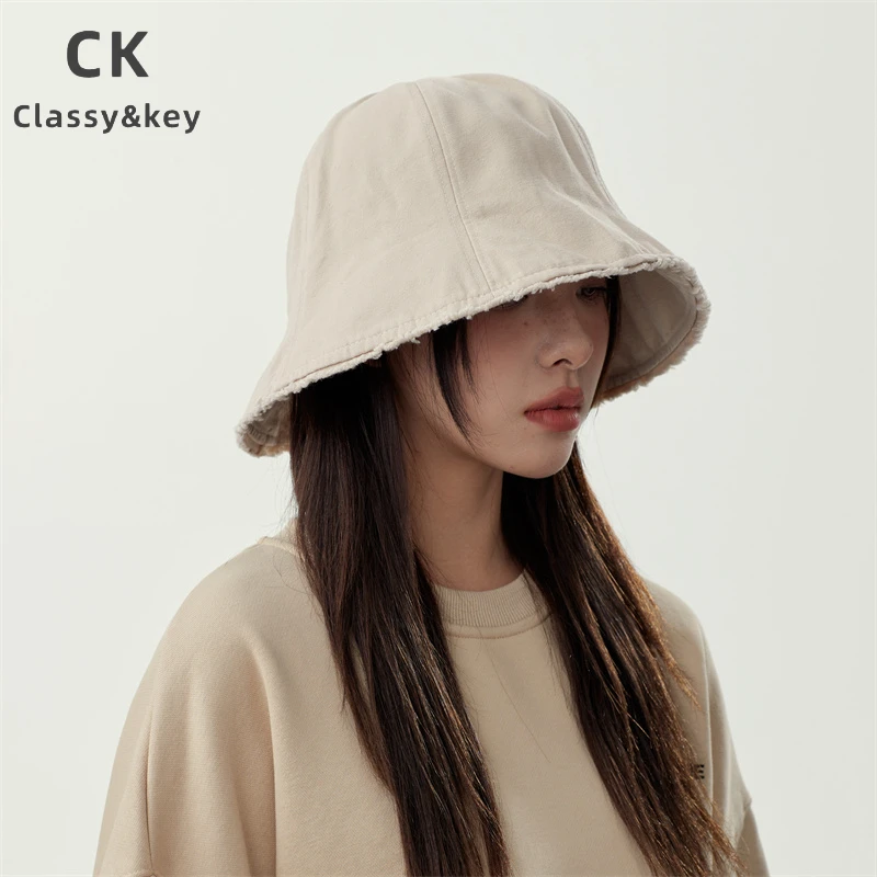 Classy key新加坡设计师联名款洋气好看新款渔夫帽女秋时尚水桶帽
