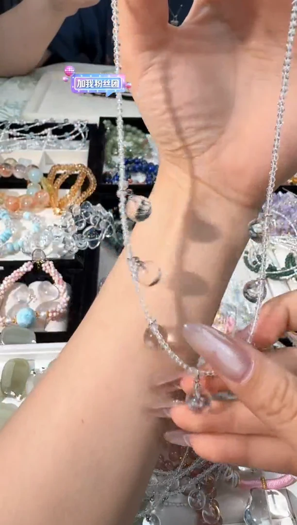 水晶手链未镶嵌F003白水7颗珠项链