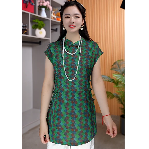 2025夏季新款新中式复古时尚修身上衣