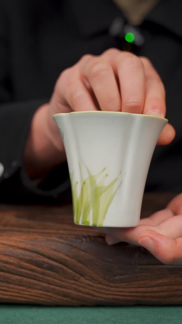 【闪购商品】瓷片6寻一缕瓷香杯釉下手工手绘瓷器