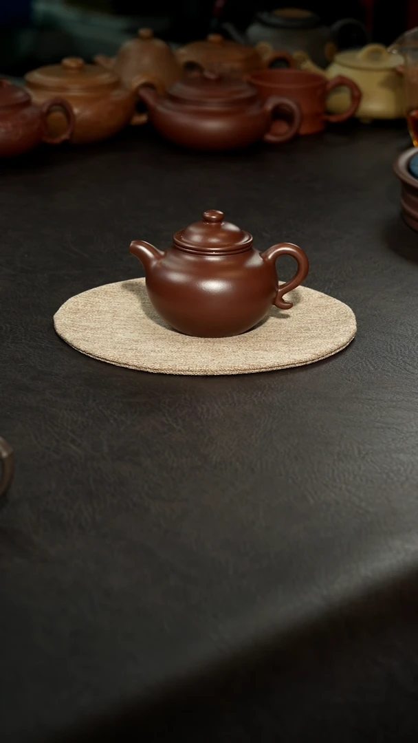 茶壶紫砂06莲子壶，汪达明全手工，老紫泥150cc