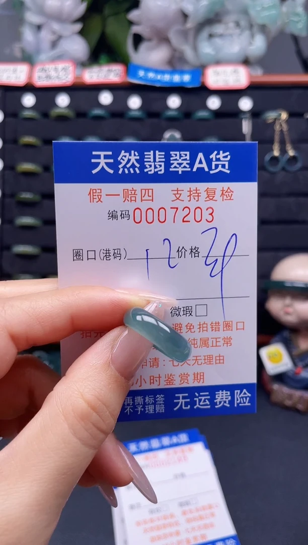 翡翠戒指未镶嵌12*7203