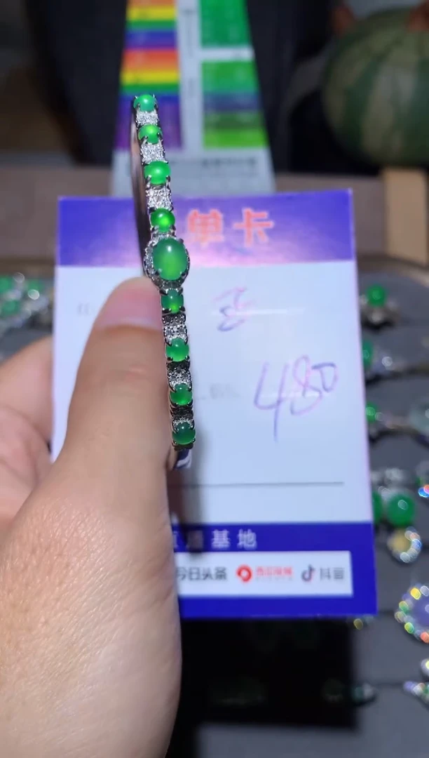 【闪购商品】翡翠手镯银S925镶嵌 定向 正己