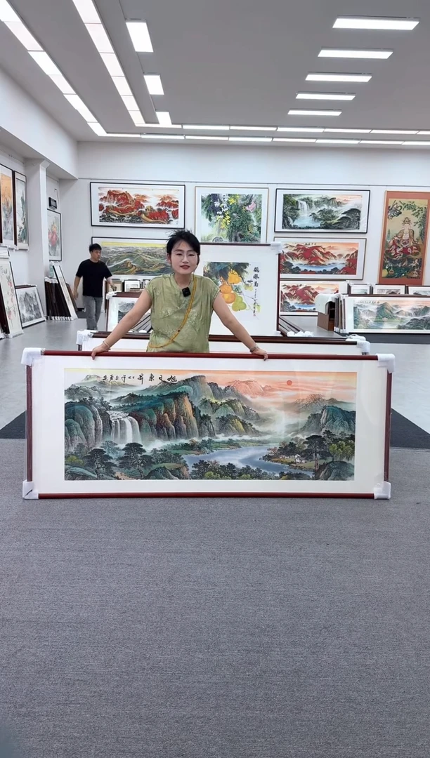 国画欧手绘 旭日东升 219*88